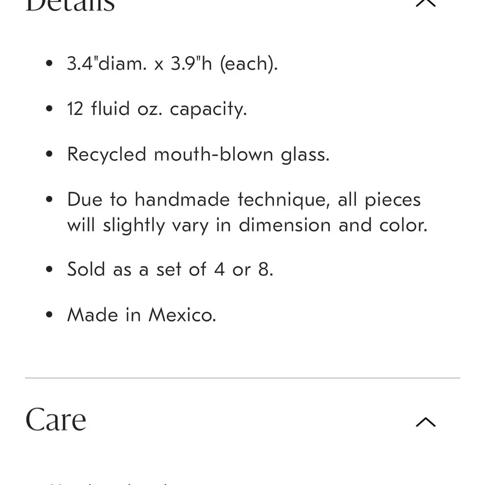 West Elm,Recycled Mexican Old Fashioned Glass Set, see pictures,description